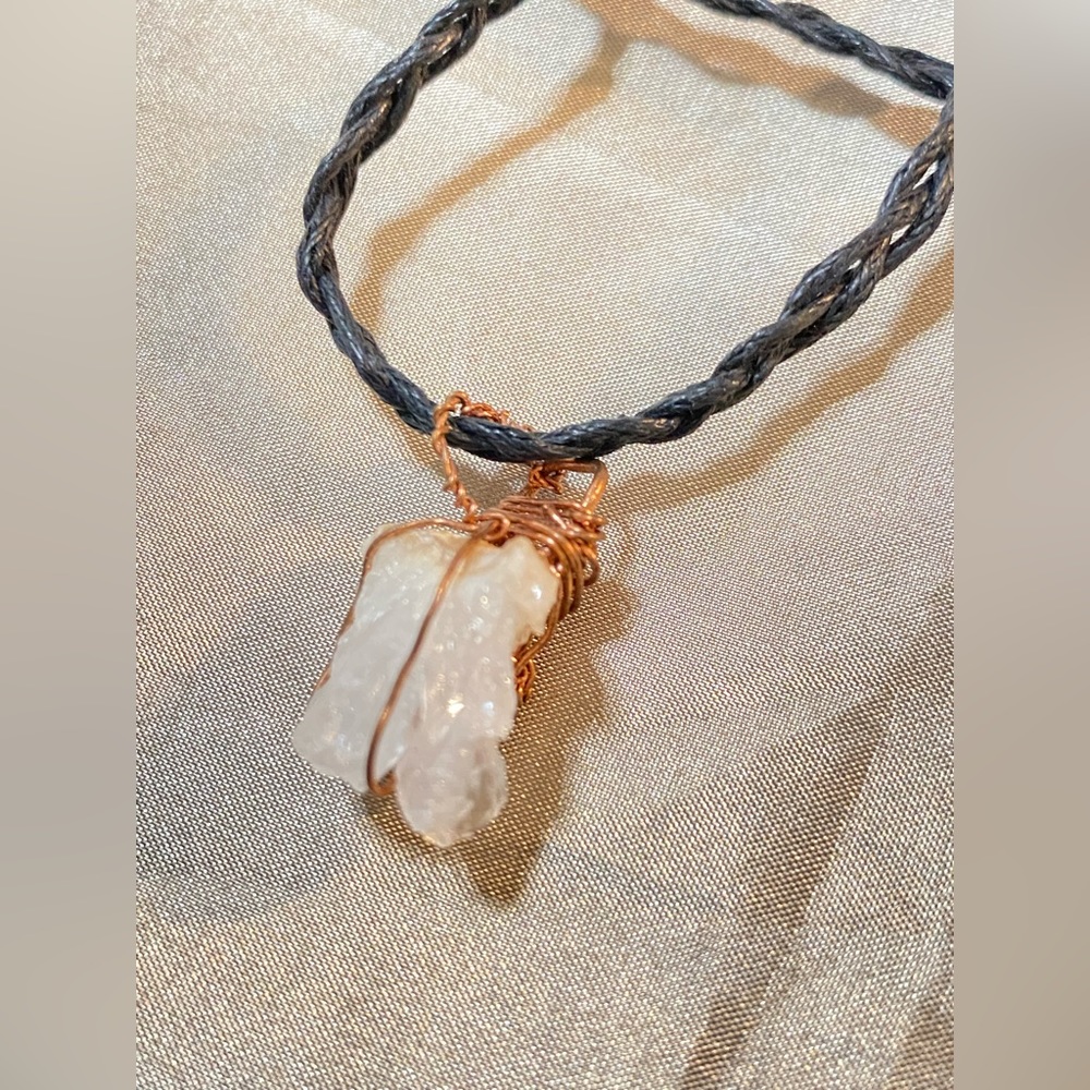 Seized ice wall citrine crystal, jewelry necklace, hand made